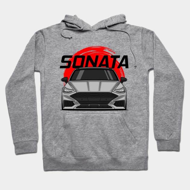 Front Silver Sonata Sedan 8 Gen Hoodie by GoldenTuners